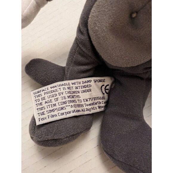 Vintage 1999 NEW! The Simpsons Scratchy Plush Stuffed Animal Animation Animated‎ - Picture 4 of 8